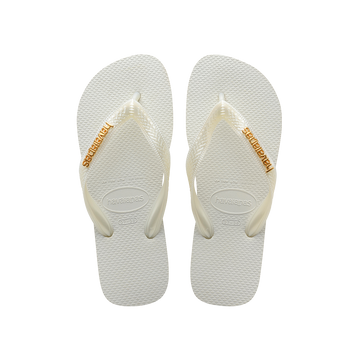 Top Logo Metallic Flip Flops