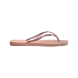 Slim Square Logo Metallic Flip Flops