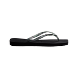 Slim Square Logo Metallic Flip Flops