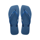 Slim Square Logo Metallic Flip Flops