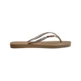 Slim Square Logo Metallic Flip Flops
