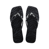 Slim Square Velvet Flip Flops