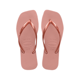 Slim Square Solid Flip Flops